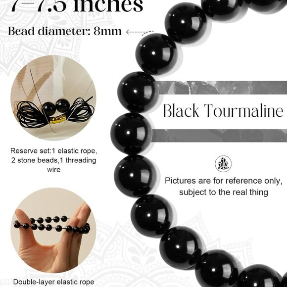 Natural Stone Beaded Stretch Bracelet Healing Crystals Protection Jewelry Gift - Picture 4 of 8